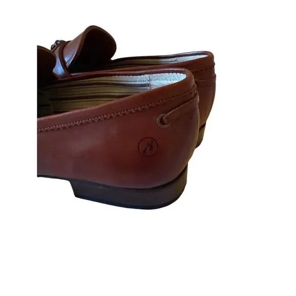 Bronx Mens Brown Leather Round Toe Slip On Tassel Loafers Shoes Size 44 - Picture 11 of 13